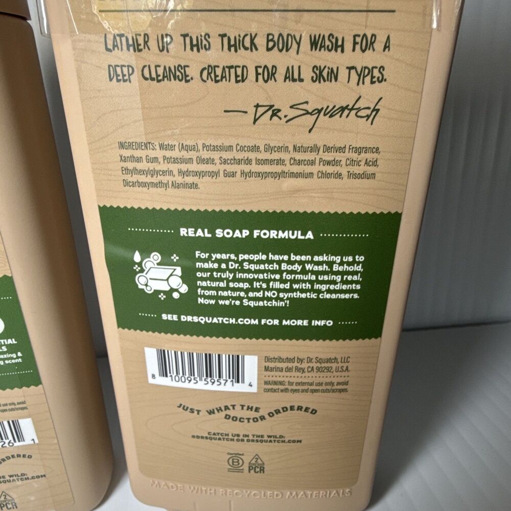 Dr. Squatch Pine Tar 3pc Men's Body Wash Liquid Multipack 14 fl oz - Picture 7 of 7